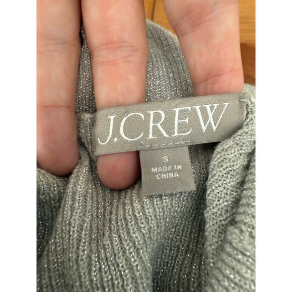 J. Crew Sparkly Silver Metallic Wool Top Size Small - Picture 2 of 8
